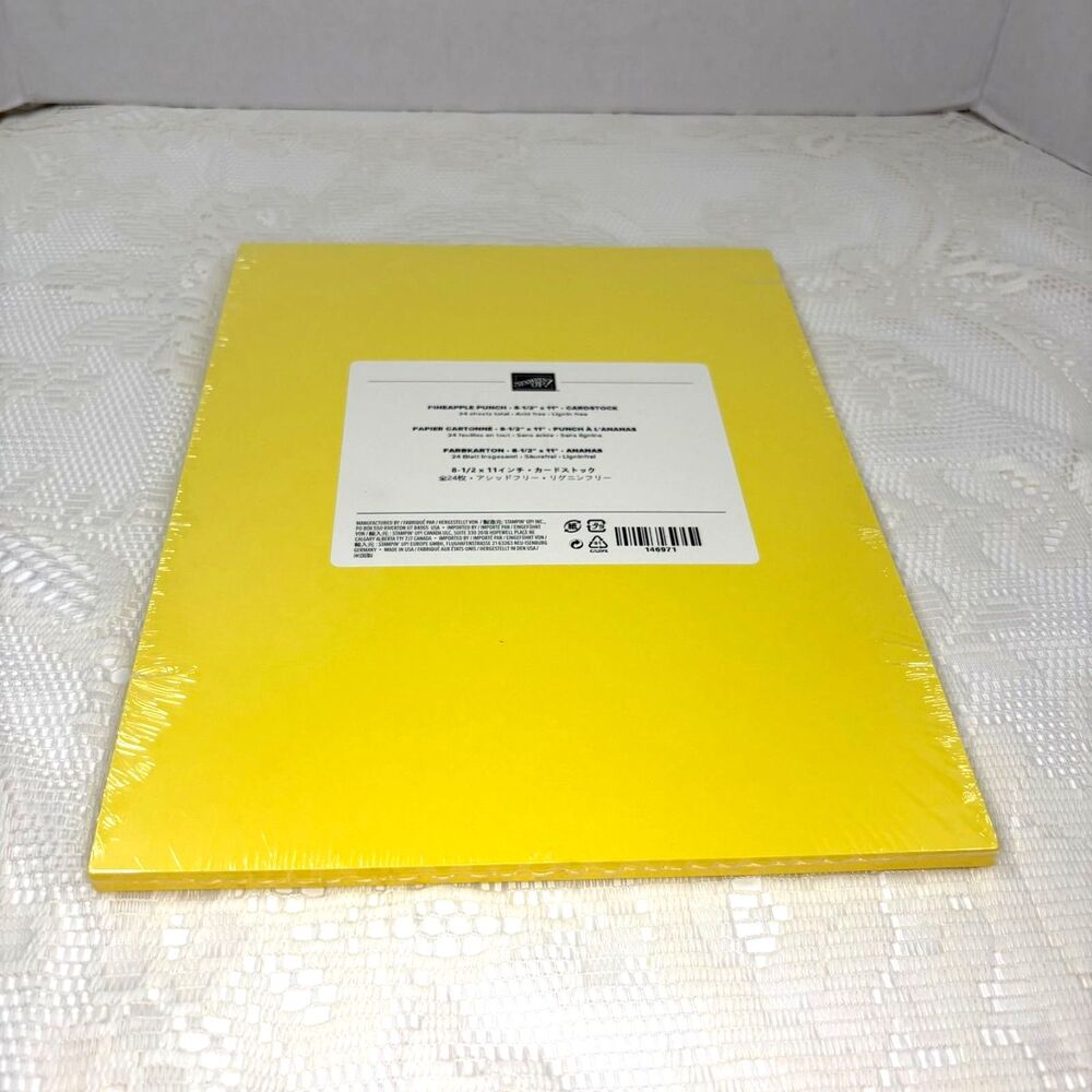 Stampin Up PINEAPPLE PUNCH Cardstock 8.5X11-Yellow,RETIRED 24 Sheets SEALED &New